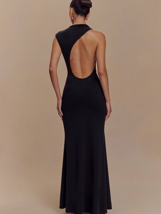 Meshki Dresses & Skirts - Meshki Katerina Scuba Jersey Cut Out Maxi Dress - Black